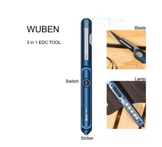 

WUBEN Multi-Functional 3 in 1 Pen Light USB Rechargeable Max 130 lumens EDC Penlight Tactical Pen Emergency Lamp Flashlight