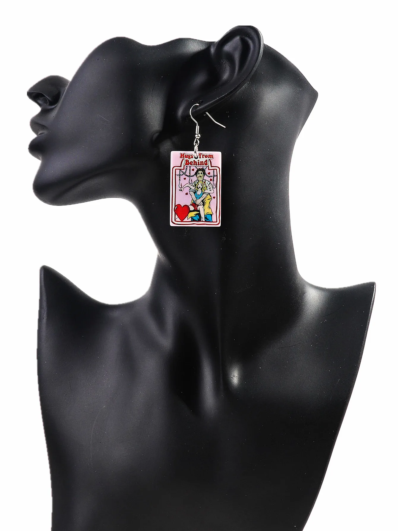 Женские акриловые серьги в виде гроба черепа