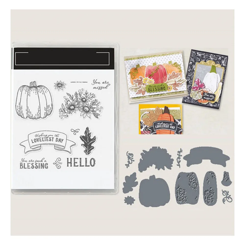 

2022 New Halloween Pumpkin Metal Cutting Dies And Stamps DIY Scrapbooking Album Greeting Card Making Templates Molds