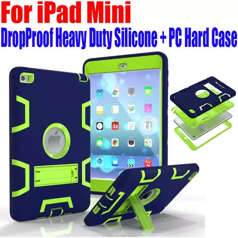 

NEW iPad Mini 5 4 3 2 1 Silicone + PC Hard Case Kids Safe Armor Drop Shock Proof Heavy Duty with Screen Protector IM409