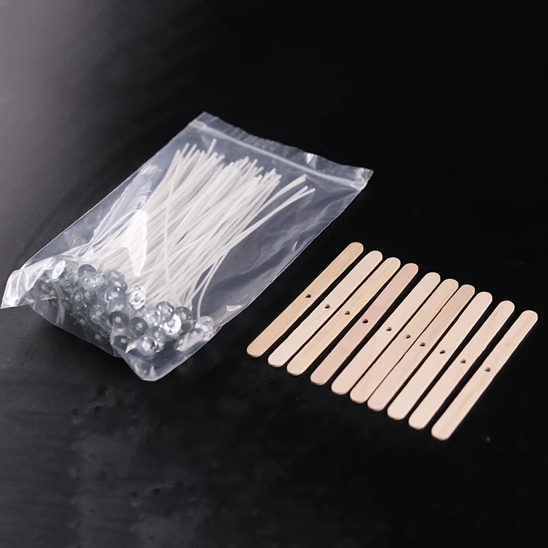 

110Pcs/lot Original Smokeless Candle Wicks Soy Wax Core Woven Cotton Core Kerosene Lamp Wax Line Wood Accessories Candles Making