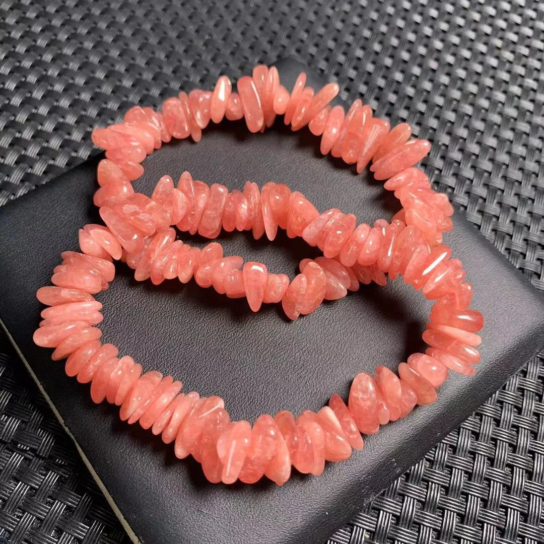 

1 Pc Fengbaowu Natural Rhodochrosite Gravel Chips Bracelet Crystal Reiki Healing Stone Fashion Jewelry Gift For Women Men