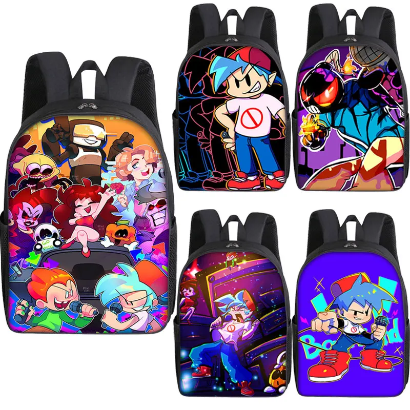 

New Friday Night Funkin Backpack Mochila Fnf Video Game Bookbag Children's Schoolbags Boys Girls Anime Rucksack Zipper Backpacks