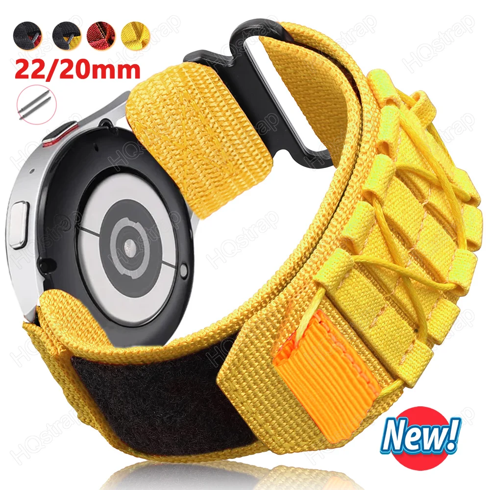 Ремешок нейлоновый для Samsung Watch 6 5 4 3 Huawei Band Универсальный сменный спортивный