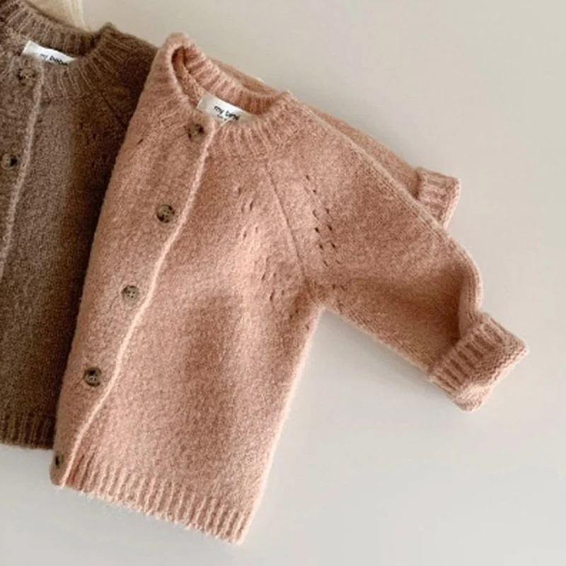 Sping New Baby Boys Girls Coat Baby Sweater Toddler Knit Cardigans Newborn Knitwear Long-sleeve Cotton Baby Jacket Tops images - 6
