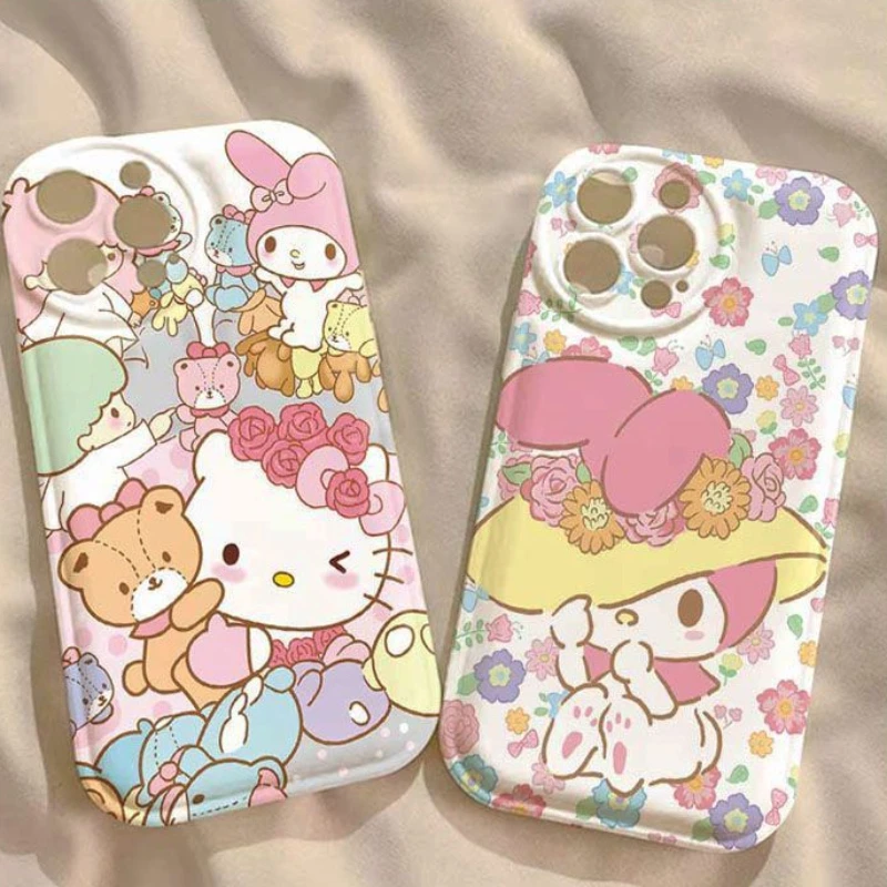 

Kawaii Sanrio аниме Моя Мелодия Hello Kitty милый мультфильм IPhone13 простые милые строительные детали милые вещи для девочек