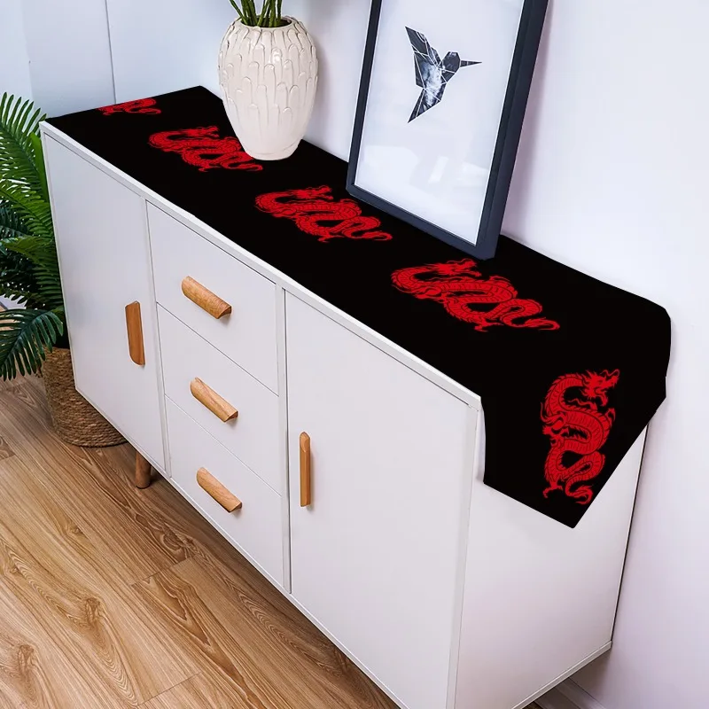 Современная декоративная скатерть с красным драконом и когтями для стола