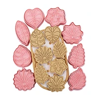leaf shaped cookie moulds cookies mold biscuit mold 3d cookie molds set for baking food grade pp material biscuit baking moulds