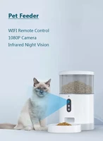 video button intelligent automatic pet feeder app timed feeding voice recording camera dog cat pet feeder 7l