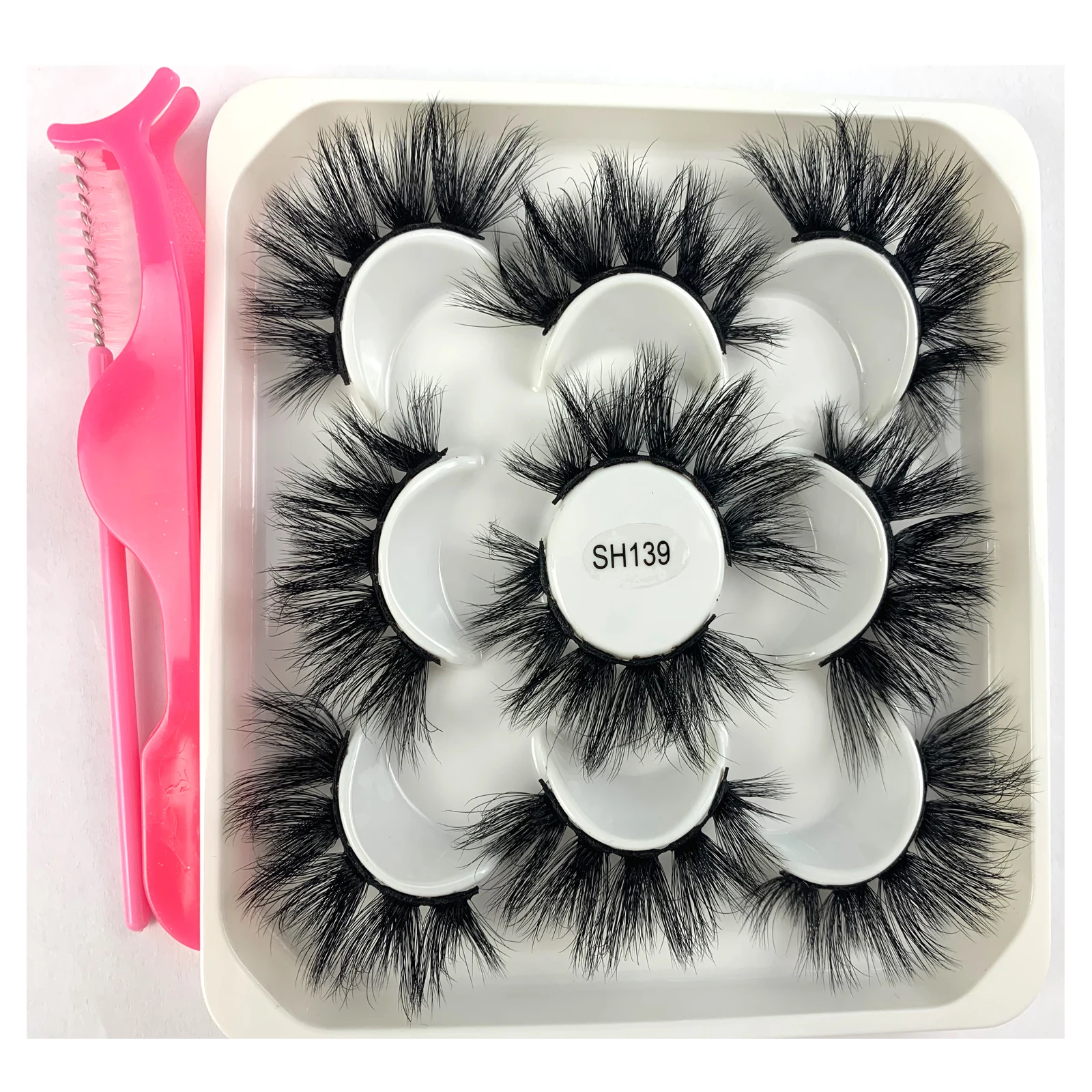 

Self-adhesive Handmade Shegoal Makeup Tool Free Gift Reused Beauty Light Fluffy False Eyelash Faux Cils Silk Mink Lash Extension