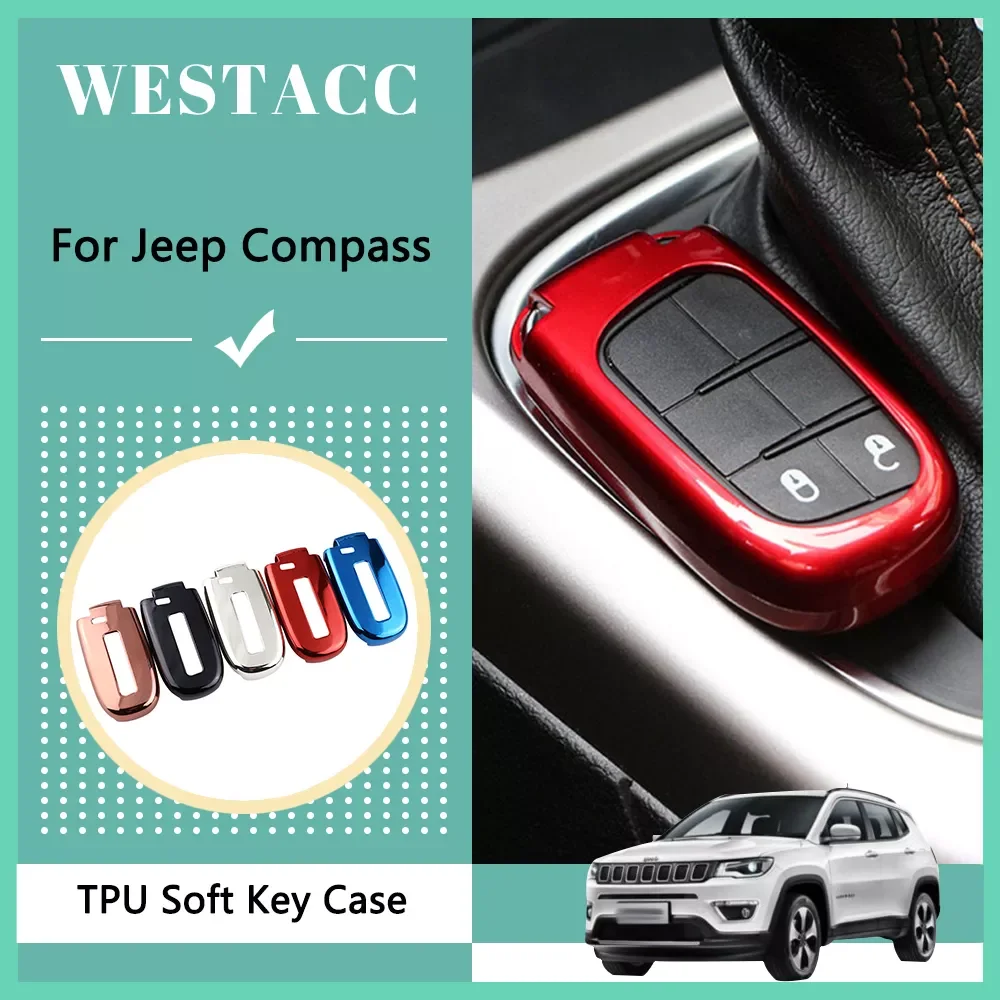 

Soft Car Remote Key Case Protective Cover Holder for Jeep Compass 2017 - 2021 Key Protector Accessories