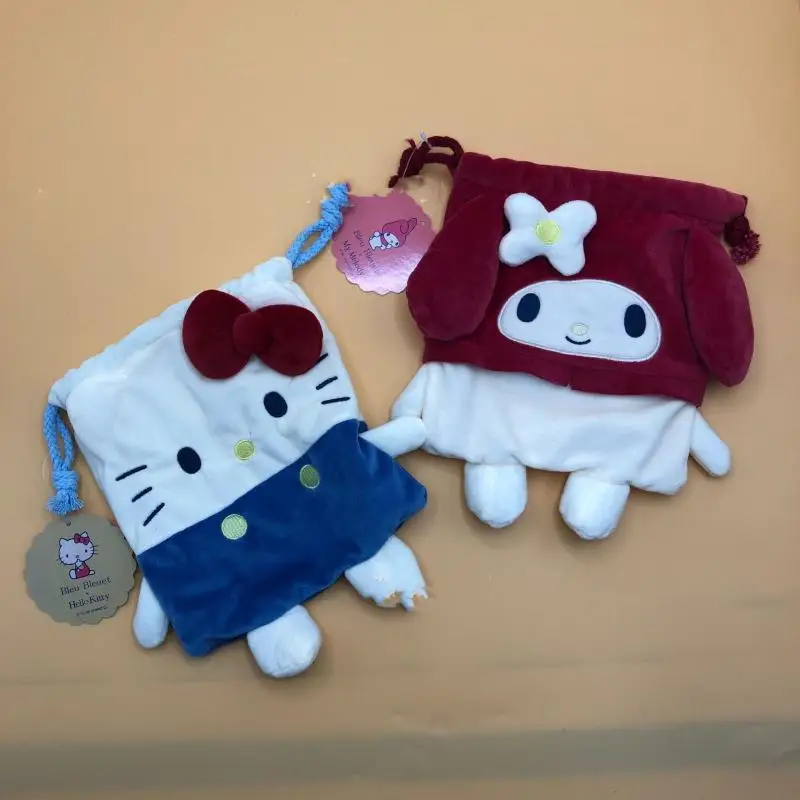 

Kawaii Sanrio Cosmetic Bag Hello Kittys Accessories Cute Cartoon Anime Coin Purse Drawstring Bag Plush Bag Toys for Girls Gift
