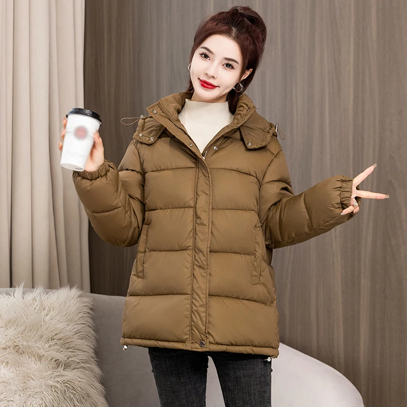 EHQAXIN 2022 Winter New Women's Down Jacket Casual Loose Korean Hooded Cotton Jacket Short Thick Warm Cotton Coats Ladies S-XL