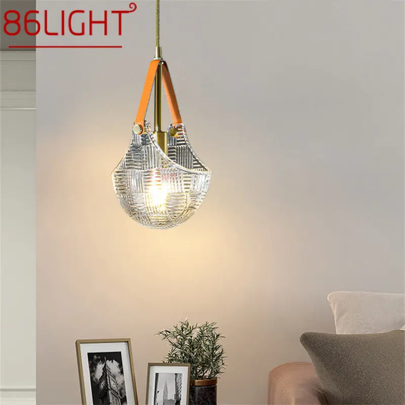 

86LIGHT Nordic Brass Pendant Light LED Modern Simply Creative Glass Hanging Lamp For Home Dining Room Bedroom Decor