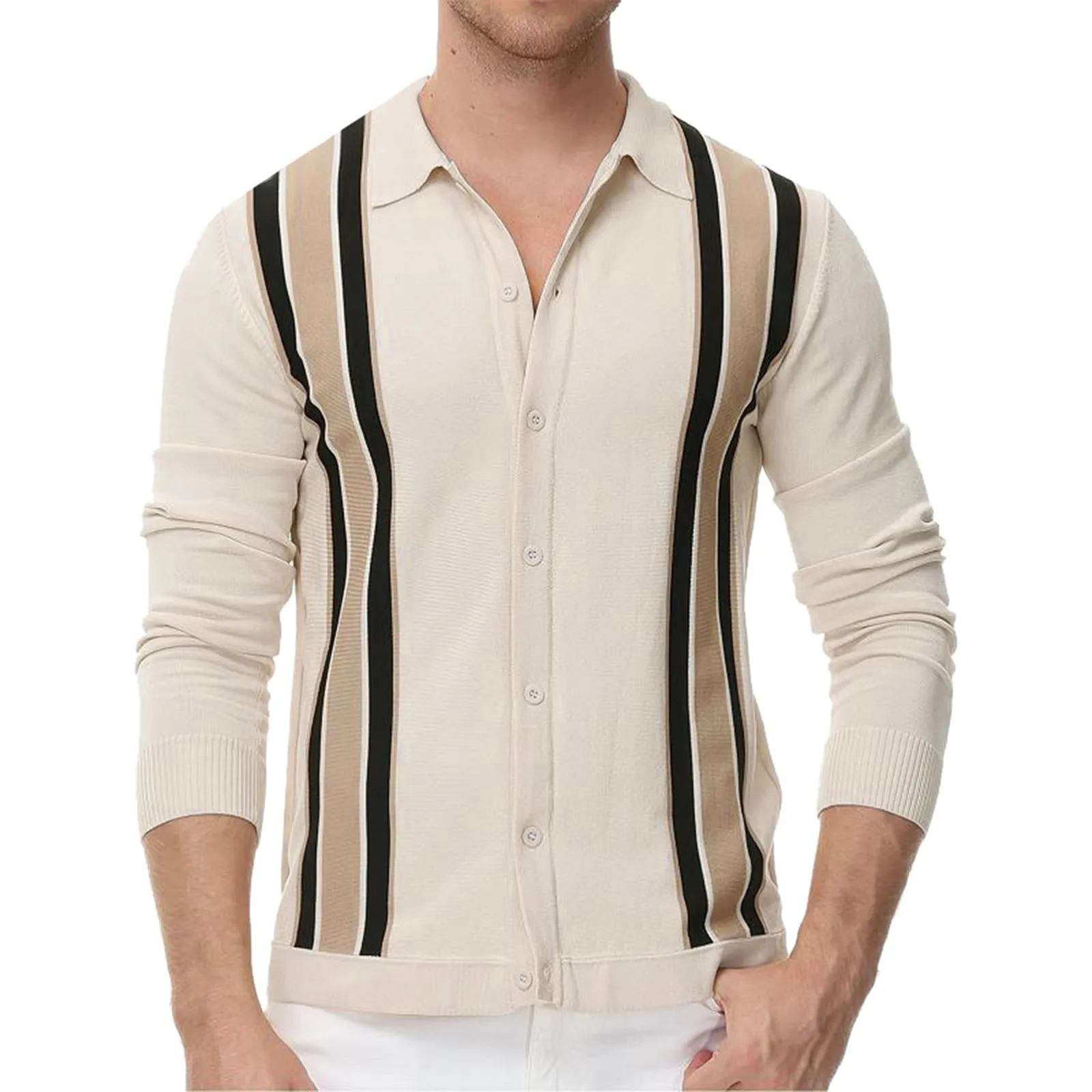 

Vintage Patchwork Cardigan Men Mens Autumn Fashion Casual Button Knitted Cardigan Long Sleeve Cotton Cardigan Sweaters Men