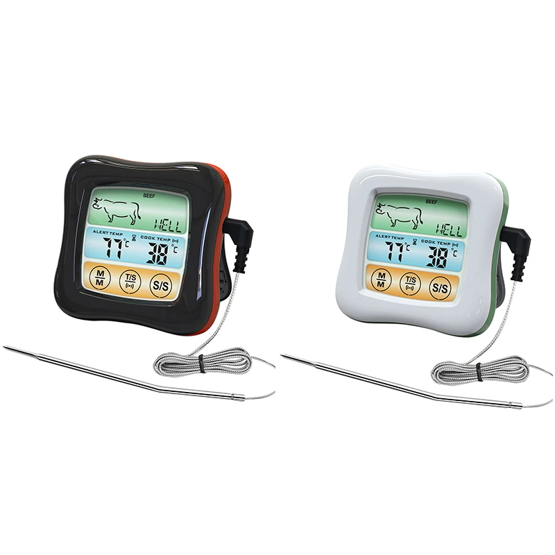

Meat Thermometers Lcd Digital Display 2 In 1 Temperature Measurement And Timer Mode At The Same Time For BBQ