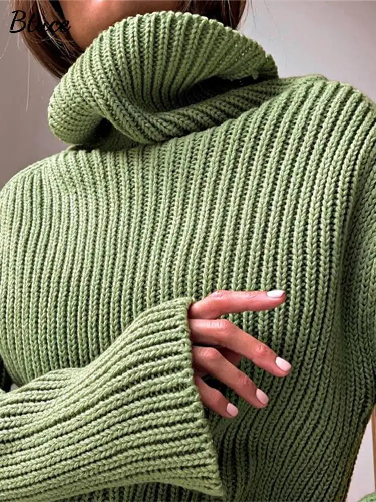

Женский Повседневный трикотажный свитер, элегантный кашемировый джемпер с высоким воротом, Осень-зима 2022