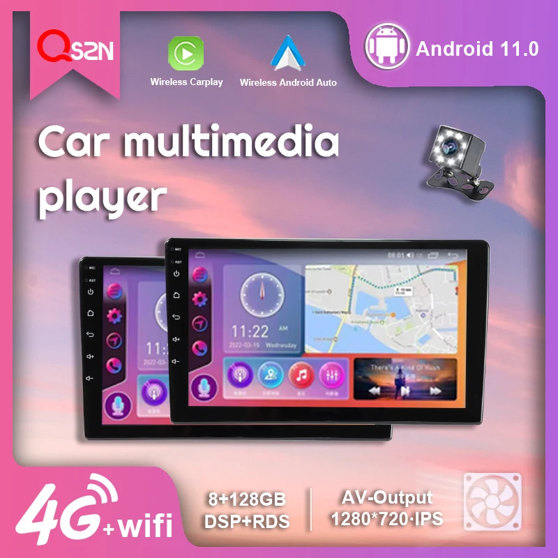 

Универсальный автомобильный радиоприемник QSZN 9/10 дюйма 4G для Hyundai Honda Toyota KIA Carplay Авто IPS видео мультимедийный плеер 8 + 128G GPS DSP стерео