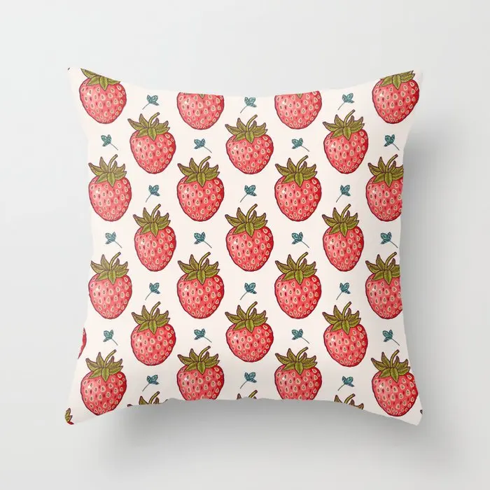 

strawberry fields Pillowcase Decorative Cushion For Sofa Printed Pillow Chair Car Cushion Cover Home Decoration