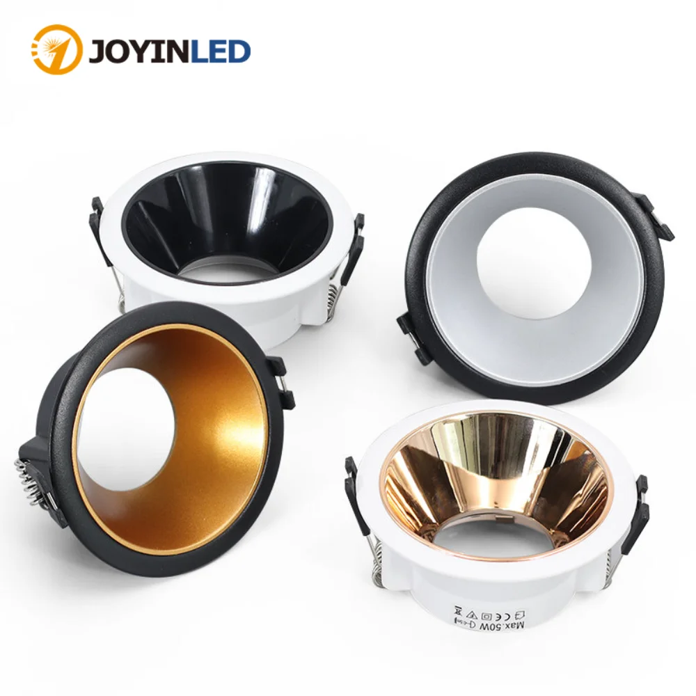 

Anti-glare Cutout 75mm Colors LED Aluminum Downlights Frame Round Ceiling Fixture Holders No-adjustable for MR16 GU10 Bulb