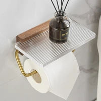 bathroom wood paper holder wall mounted phone rack toilet tissue shelf bathroom accessories acrylic paper towel dispenser
