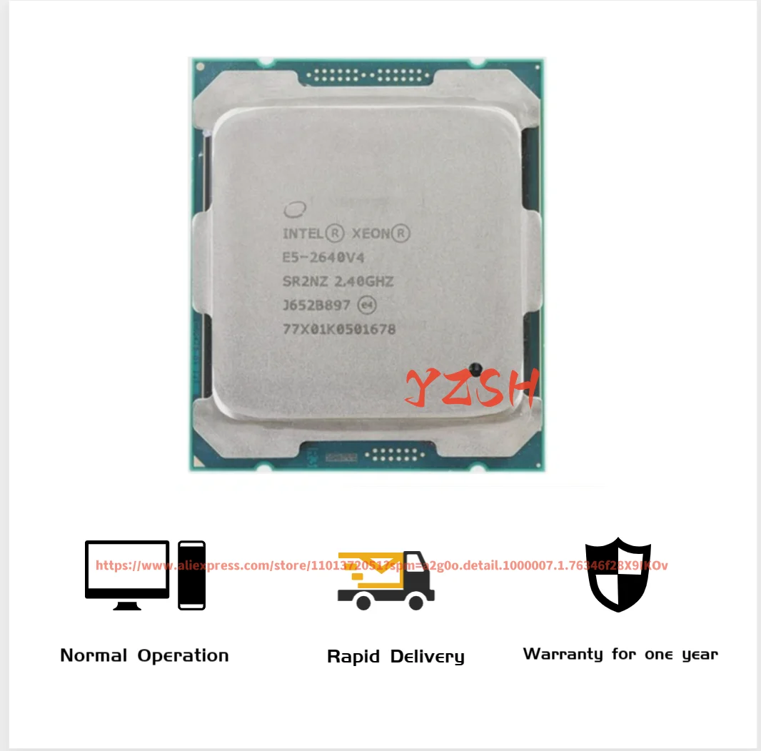 

Процессор Intel Xeon E5 2640 V4 SR2NZ, б/у, 10 ядер, 25 Мб, 90 Вт, LGA 2,4-3