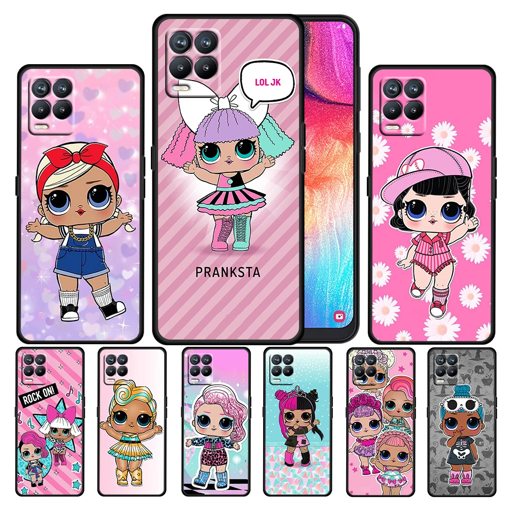 

LOL Surprise Gift Girl For OPPO GT Master Find X5 X3 Realme 9 8 6 C3 C21Y Pro Lite A53S A5 A9 2020 Soft Black Phone Case Cover