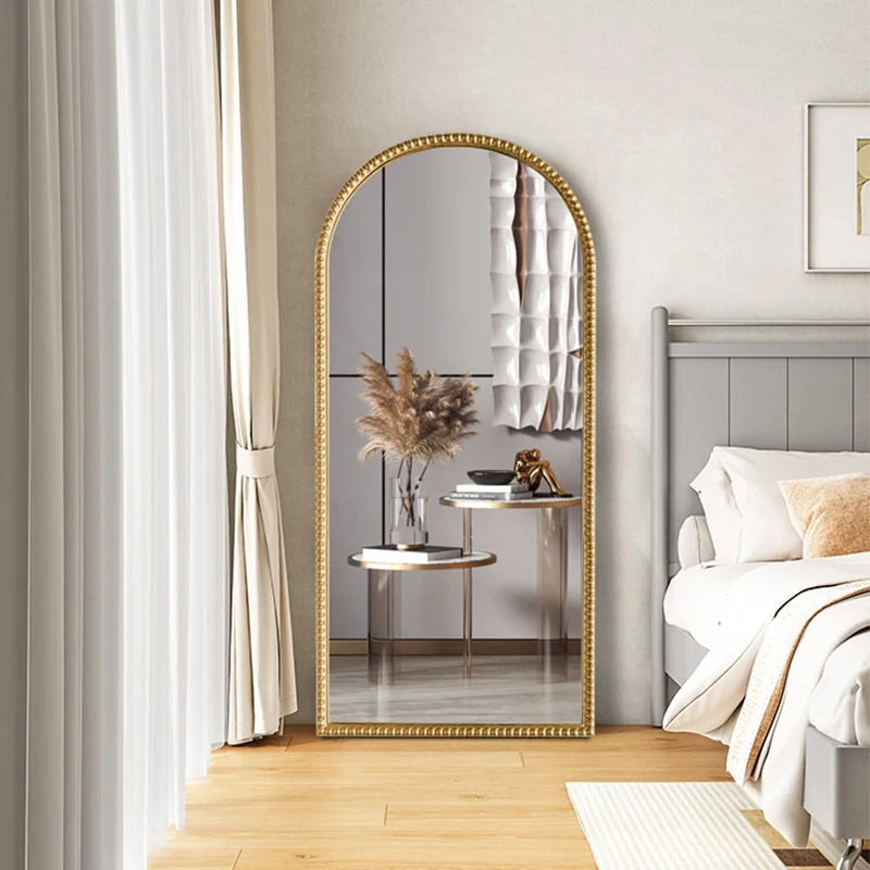 

Custom vintage full body mirror European arch dressing mirror cloakroom fitting mirror wall mounted wall large mirror