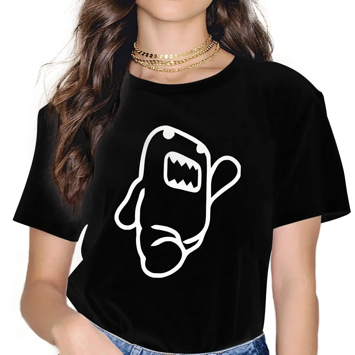 

Anime Domo Kun Classic T Shirt Punk Women's Tees Summer Harajuku O-Neck Polyester TShirt
