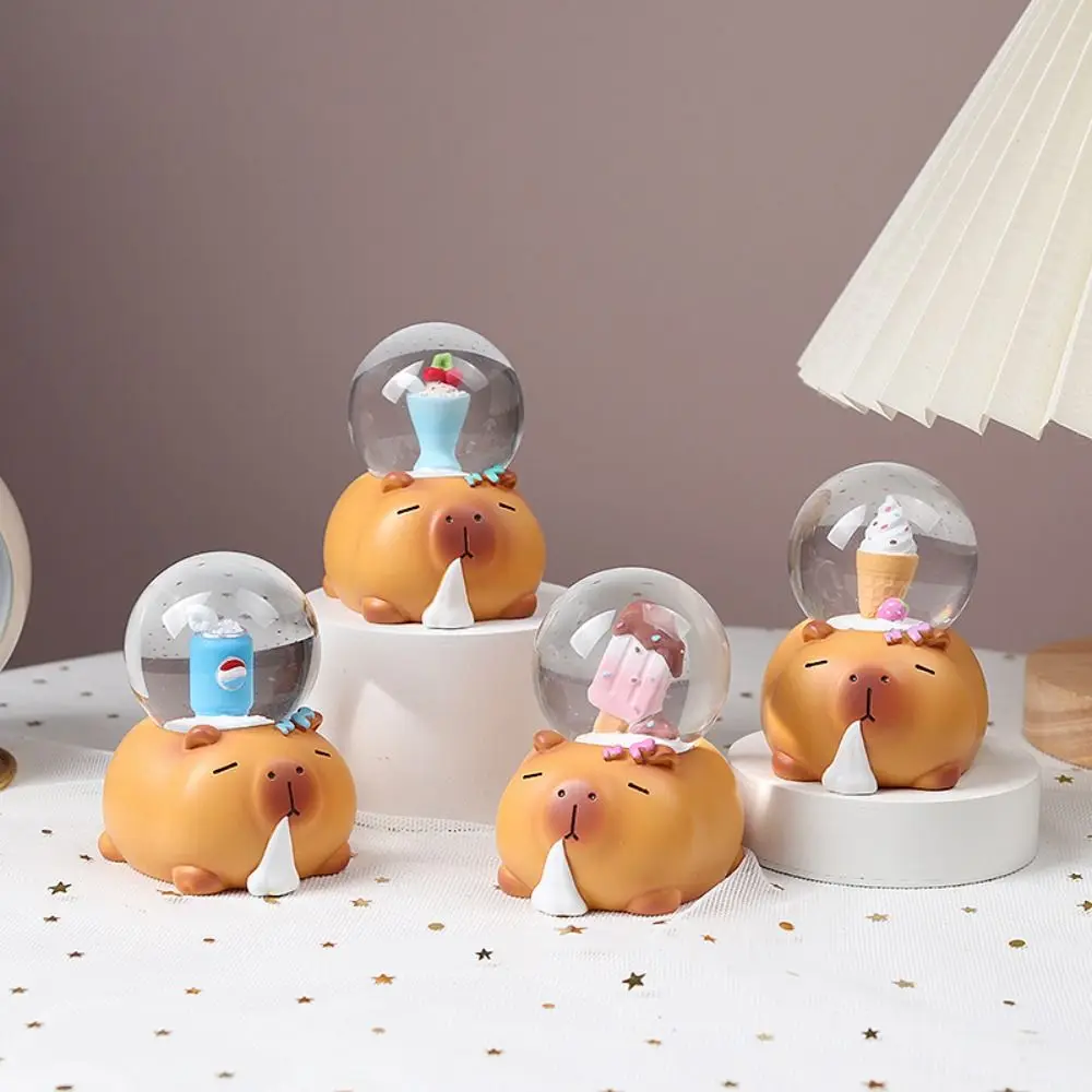 Новинка капибара хрустальный шар милая мультяшная кукла светящиеся маленькие