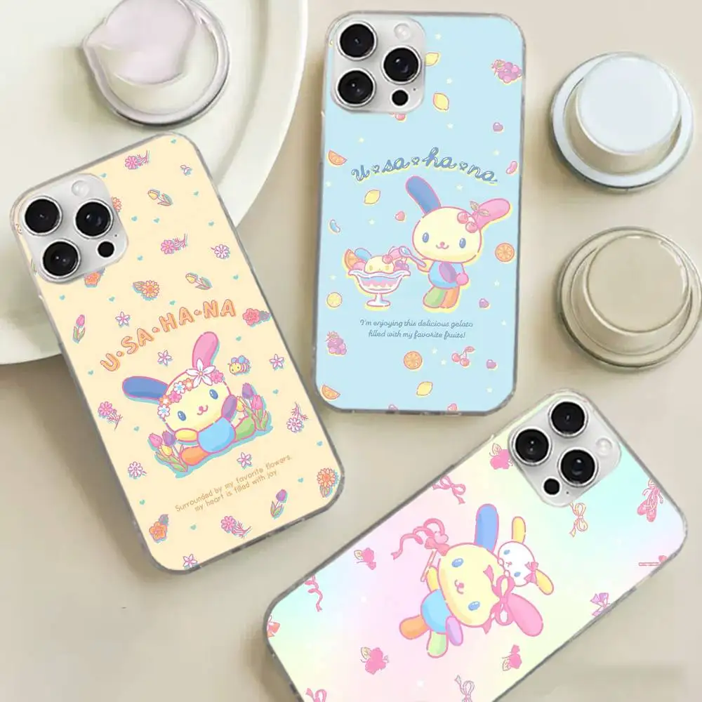 Фото Чехол для телефона Rainbow Bunny USA HaNaS для iPhone 11 12 13 14 15 16 17 Plus Pro Max, сатиновый, глянцевый, с лазерной обработкой №1