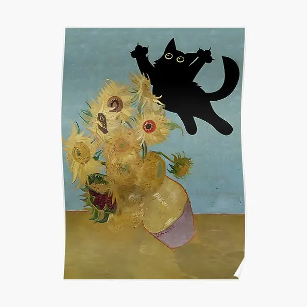 Картина винтажная Цветочный Кот без рамки