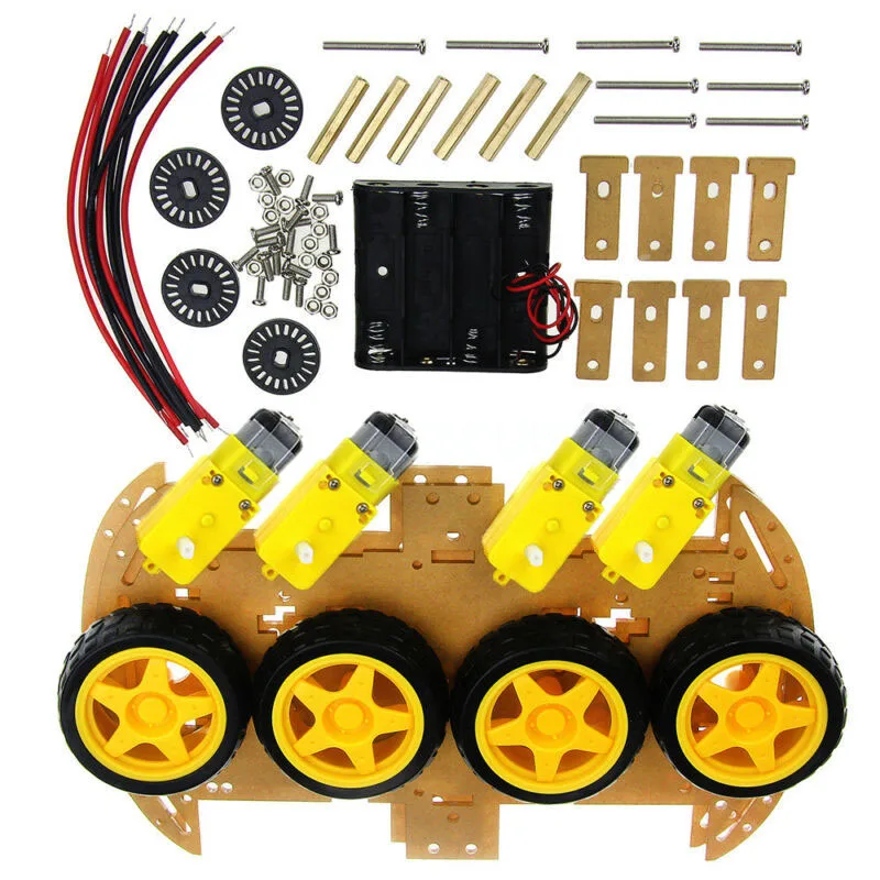 

Редукторные двигатели 1:48 4WD робот комплект шасси для автомобиля с быстрой подсветкой для Arduino CA комплект крепежных элементов 20 шт.