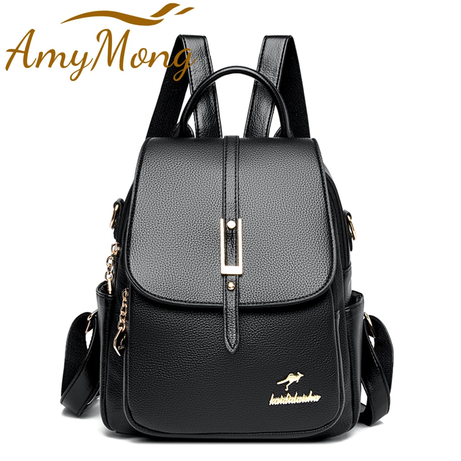 

New Fashion Pu Leather Women Backpack Travel Shoulder Bag Backpack High Quality Women School Back Bag Backbag for Girl Mochila
