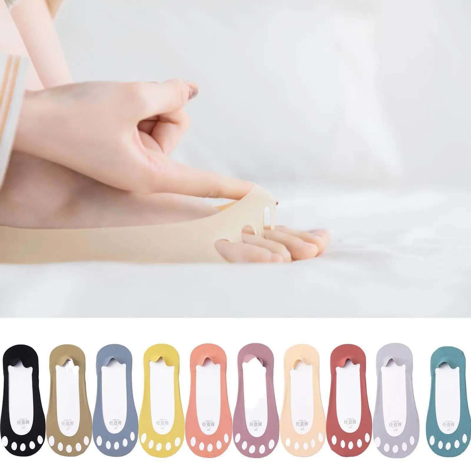 

Five Toes Breathable Socks Open Toe Boat Socks Ice Socks Anti-friction Invisible Five-finger Anti-skid Ultrathin Silk Ankle Q4D9