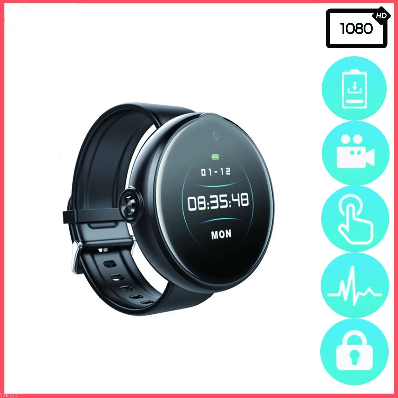 

Портативная мини-камера видеонаблюдения HD 1080P, компактная камера безопасности для дома и офиса, видеорегистратор с умными часами и простым ...