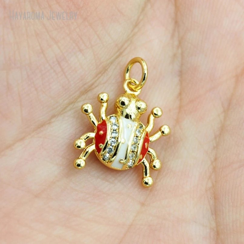 10 шт. медный кулон металлический цирконий золотого цвета оптовая продажа