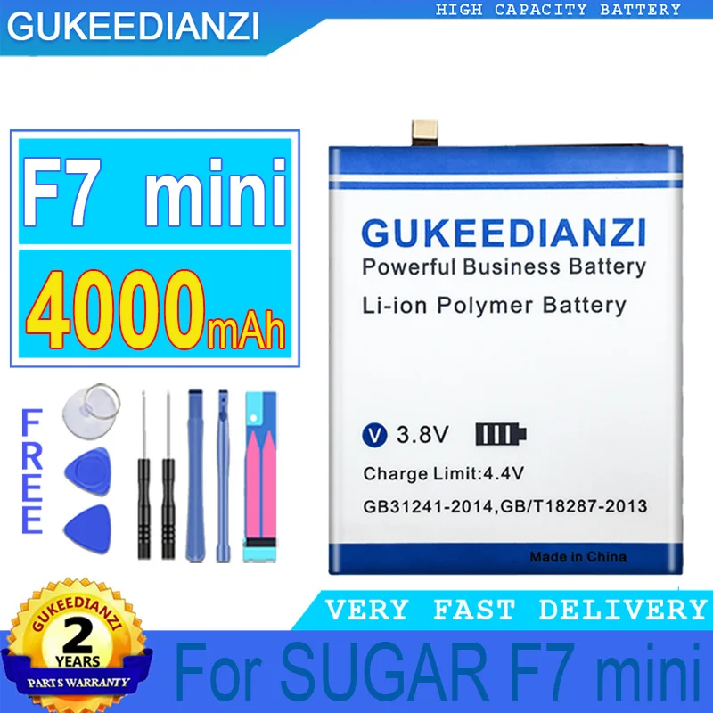 

4000mAh GUKEEDIANZI Battery For SUGAR F7 mini F7mini Mobile Phone Big Power Bateria