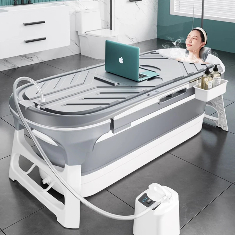 Портативная ванна для дома спа пластиковая длинная водная ног большая складная