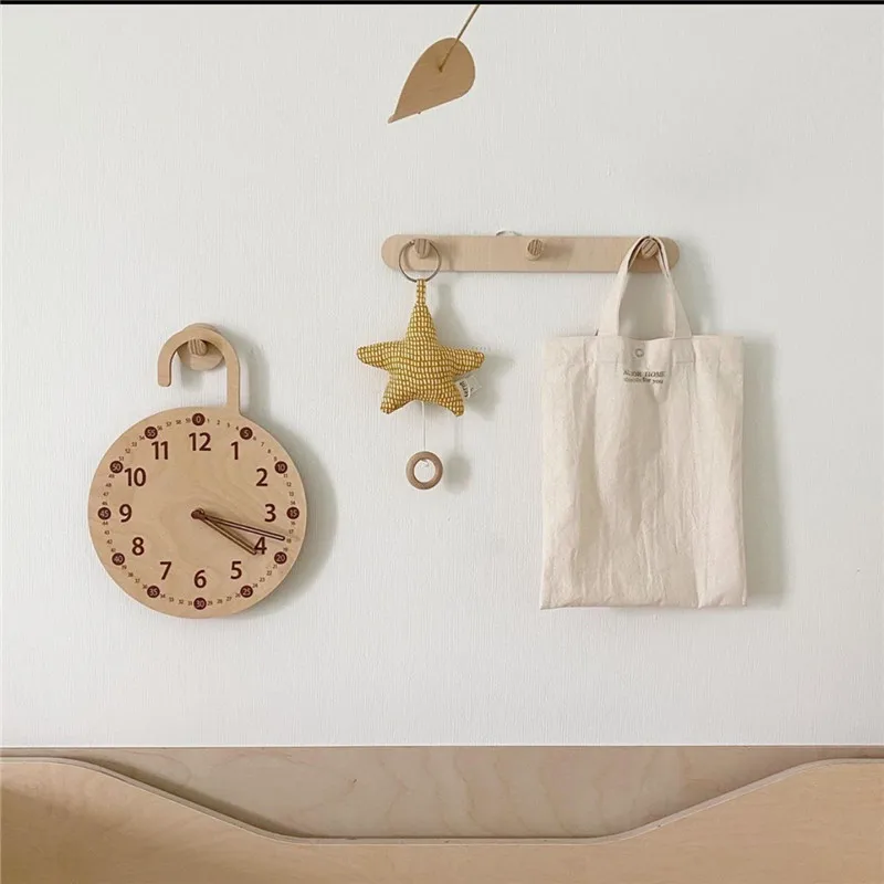 Настенные часы в скандинавском стиле деревянные беззвучные домашние украшения