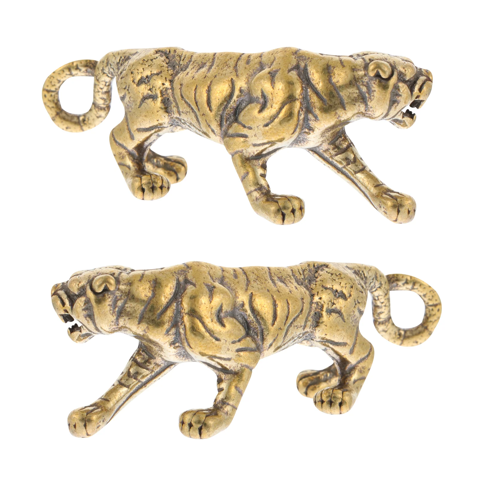 

2pcs Copper Craft DIY Tiger Shaped Pendant Copper Tiger Decor Craft Pendant Tiger Shaped Decor Craft DIY Hanging Decor