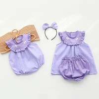 2022 baby girls new bag fart clothes romper girls 2 piece summer baby clothes childrens sleeveless suit summer