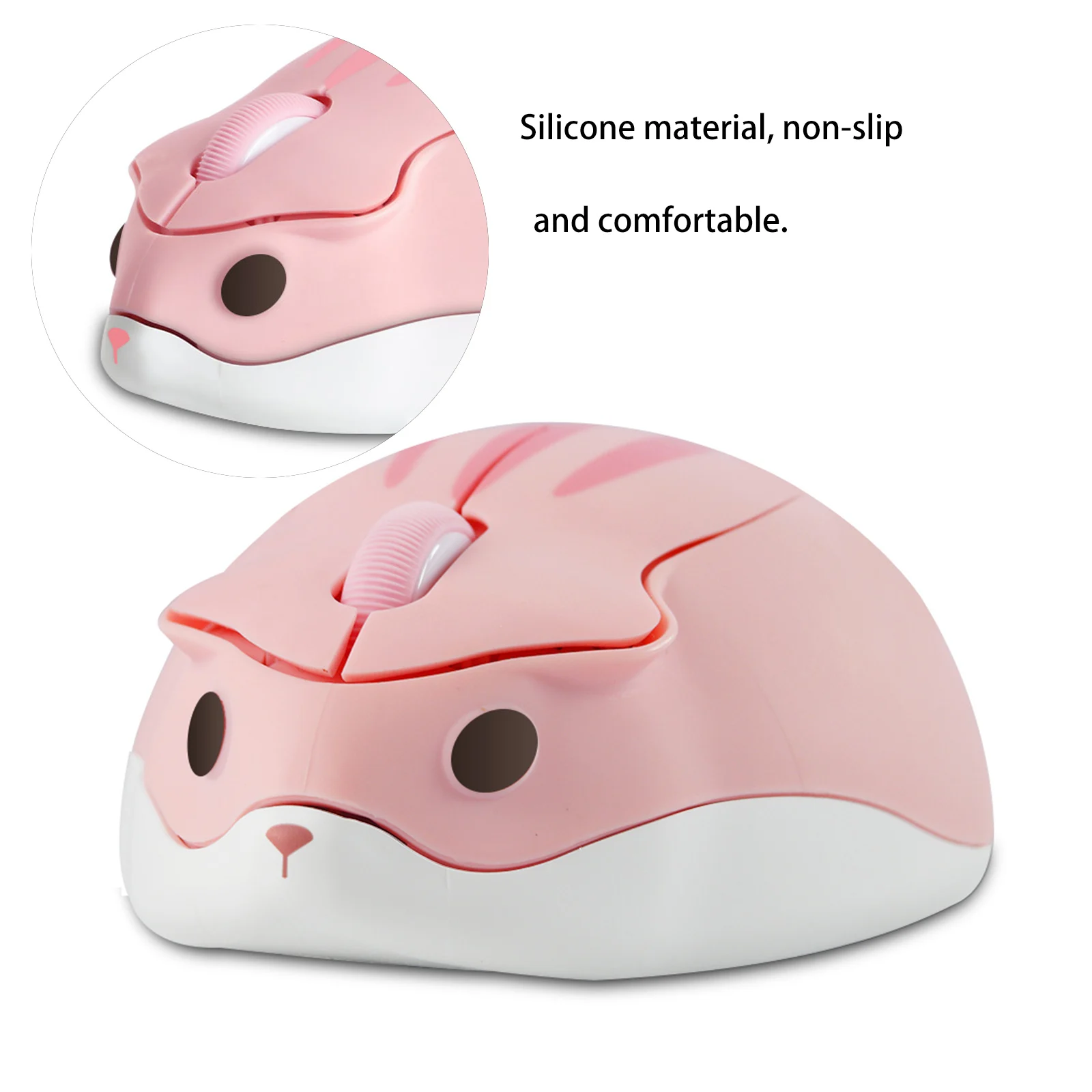 Фото Мини-беспроводная мышь 3D Cute Hamster 2,4G Bluetooth Двухрежимное подключение Длительный срок службы батареи Бесшумная USB-оптическая мышь для портативных ПК №3