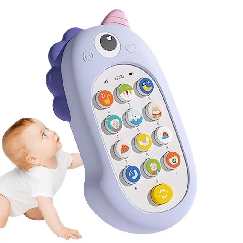

Toy Cell Phone Silicone Kids Phone Toy Chewable Baby Toy Phone Music Baby Teething Toys For Various Musics Sounds Baby Boy Gifts