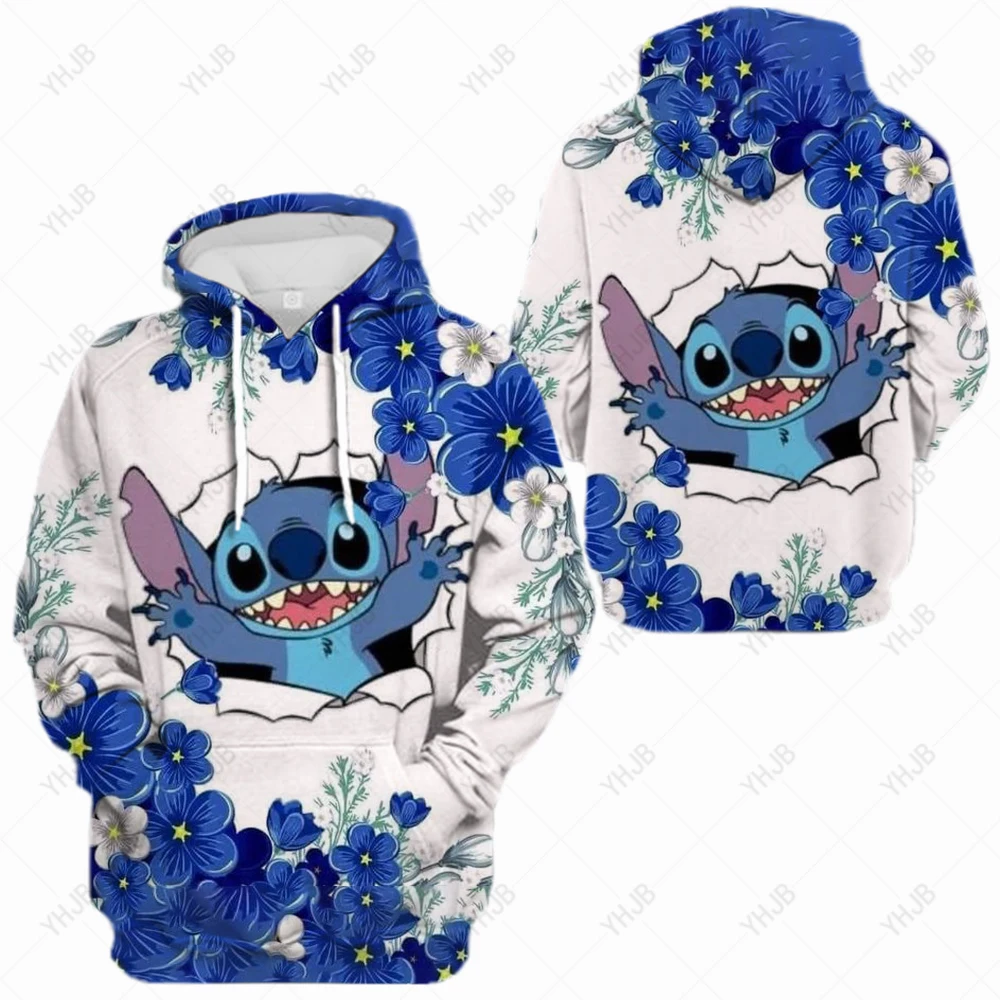 

Kawaii Lilo Stitch Anime Funny Cartoon Hoodies Women Cute Ohana Stitch Manga Sweatshirt Graphic Harajuku Hoody Female Couple