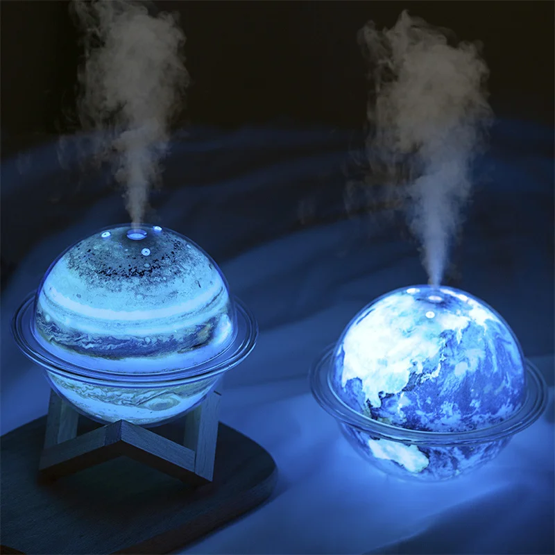New Planet Humidifier USB Car Small Air Sprayer Earth/Jupiter Home Cooling Air Mist Maker Humidifier with 7 Colors Night Light