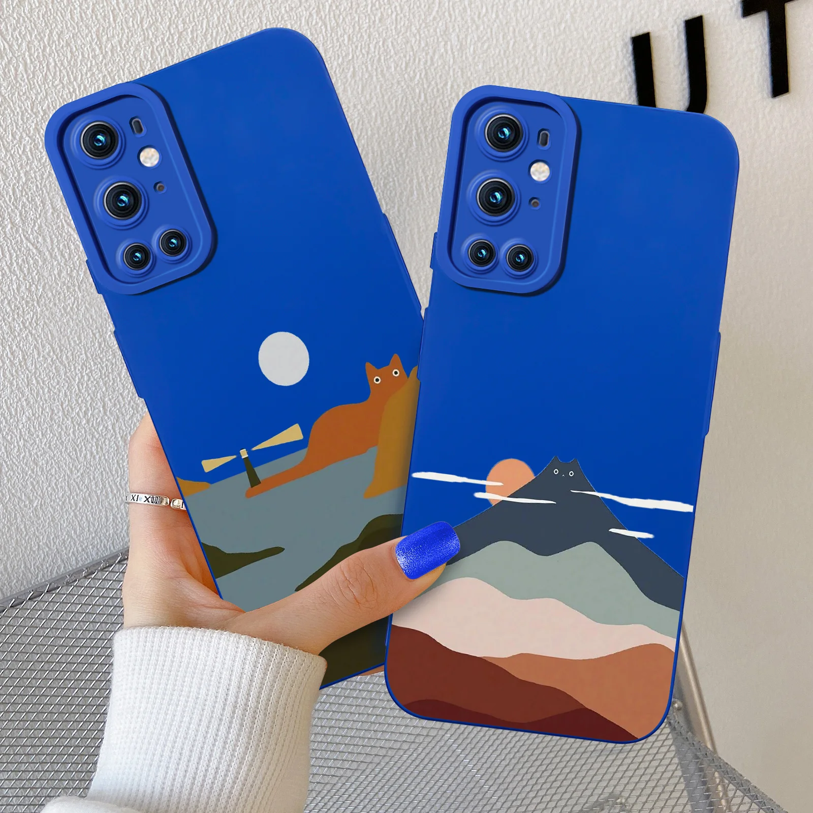 

Hand Painted Sunset Case for Oneplus 9 8 Pro 9RT 5G 9R Scenery Cover For One plus 9Pro 8Pro 1+9 1+8 1+8T 1+9R Soft TPU Fundas