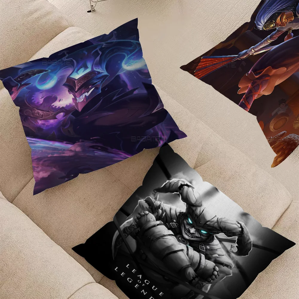 League Of Legends Demon Jester Shaco Maple Design Cushion Cover Happy Autumn Harvest Decor Holiday Decorati Pillow