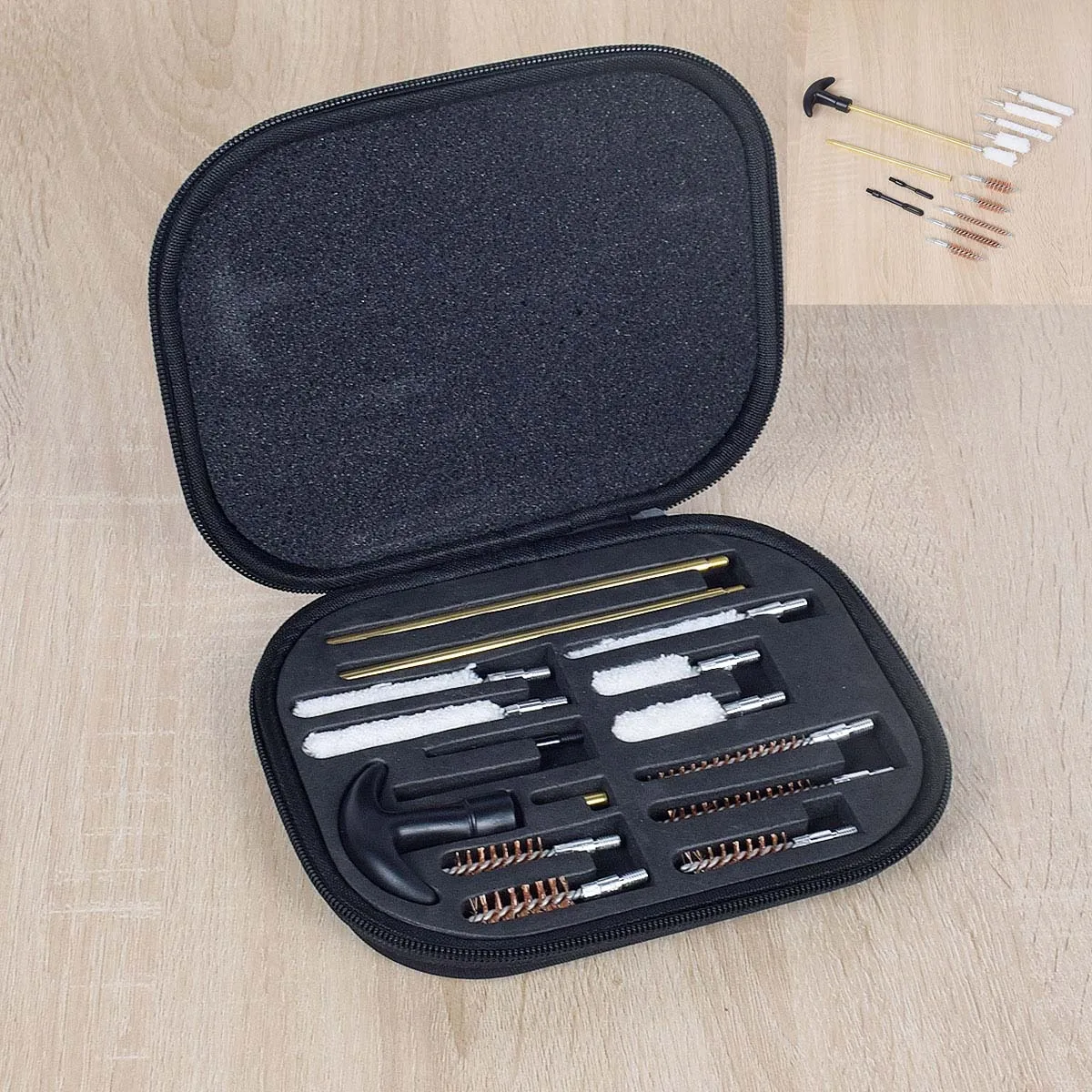 Tactical Universal 16Pcs Professional Gun Cleaning Kit Pistol Brush Set For.22 / .38  9mm .40/ .45 Caliber Cleaning  Accessories