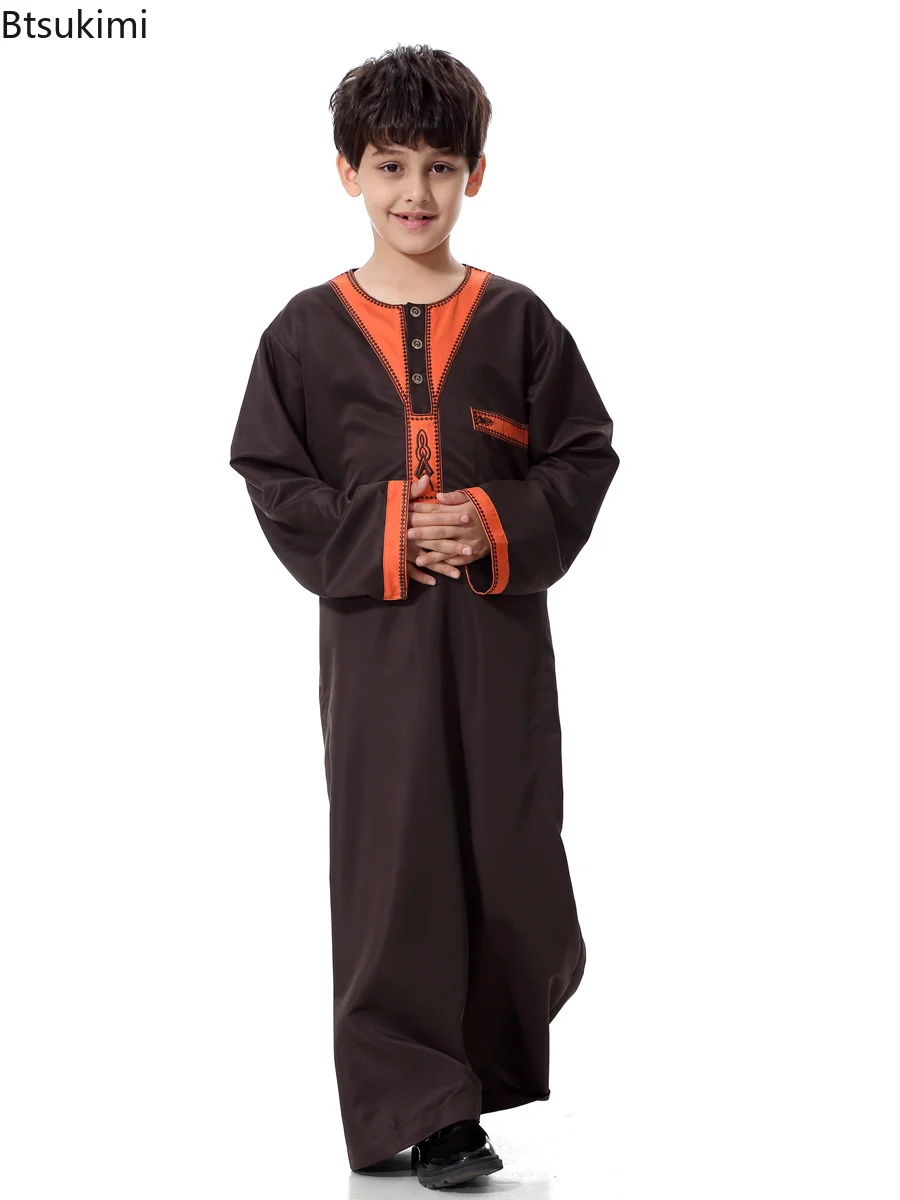 2023 Fashion Muslim Teenager Clothing Islam Men Summer Winter Eid Ramadan Prayer High Quality Elengance Party Boy's Robe Caftan